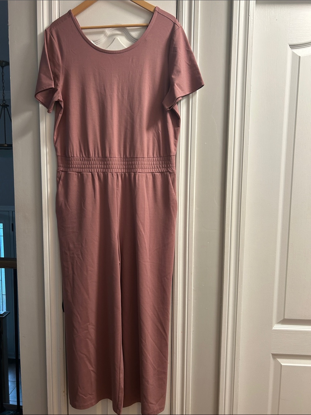 RW&CO. Mauve Short-Sleeve Jumpsuit